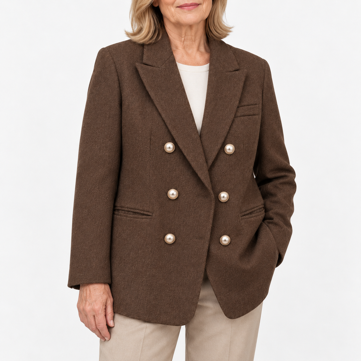 Lisa | Double-Breasted Tweed Blazer