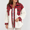 Iris | Plaid Plush Patchwork Button-Down Jacket