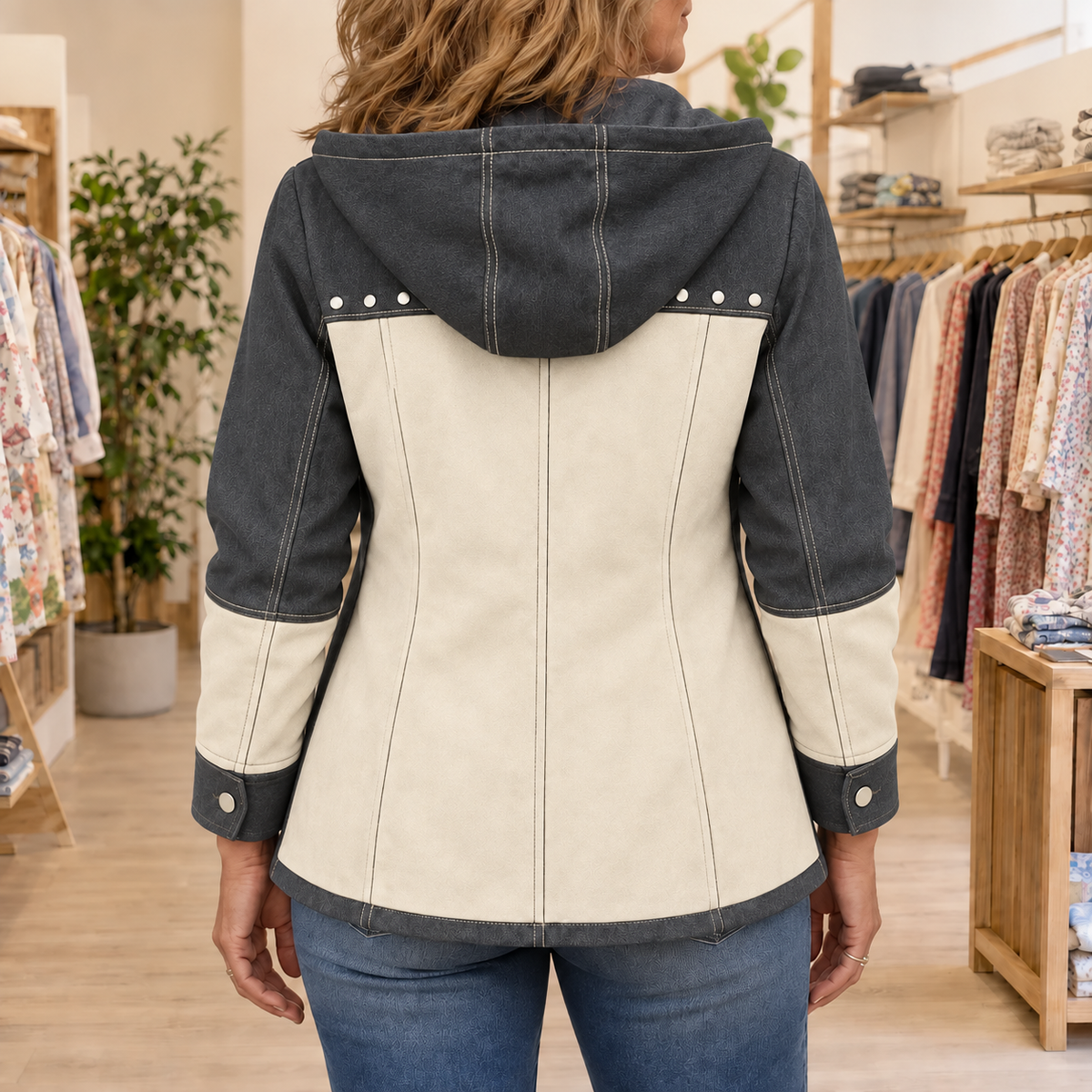Sarah Patchwork Hooded Jacket