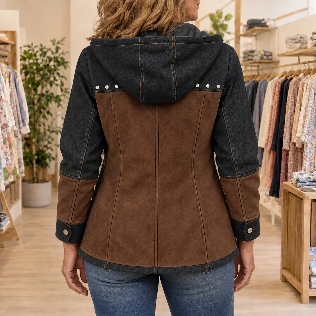 Zyra Patchwork Hooded Jacket