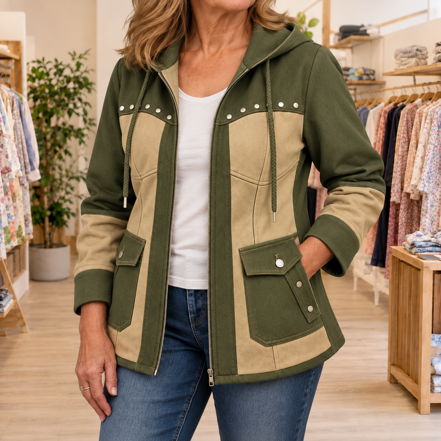 Sandra Patchwork Hooded Jacket