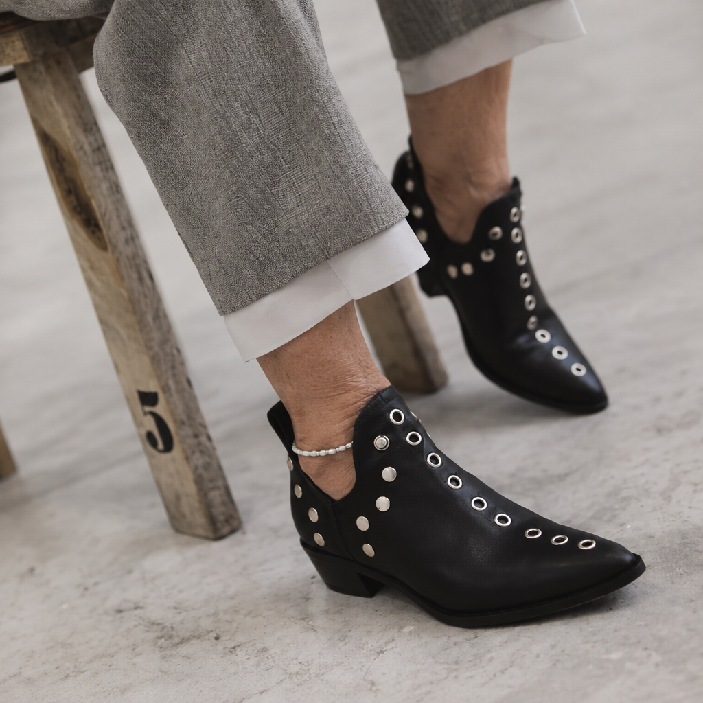Rose | Studded Pointed Ankle Boots
