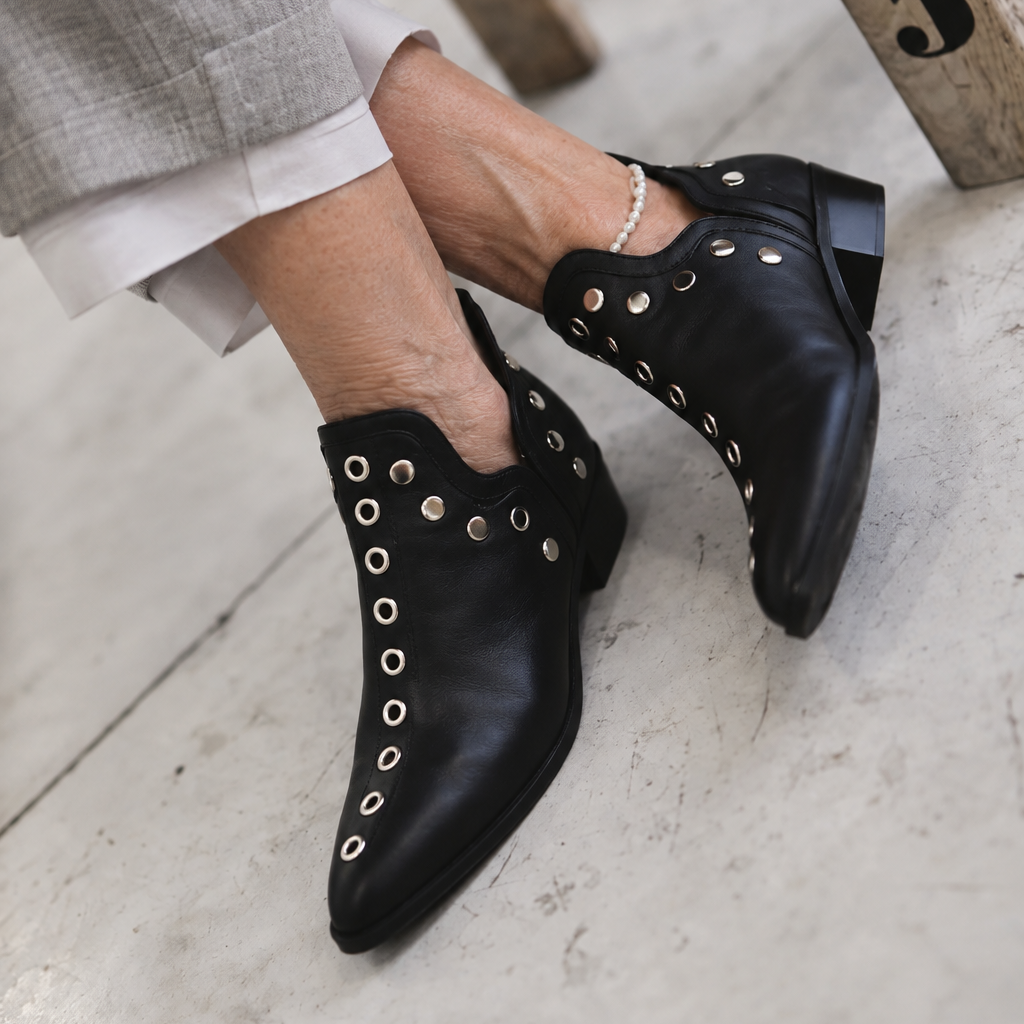 Rose | Studded Pointed Ankle Boots