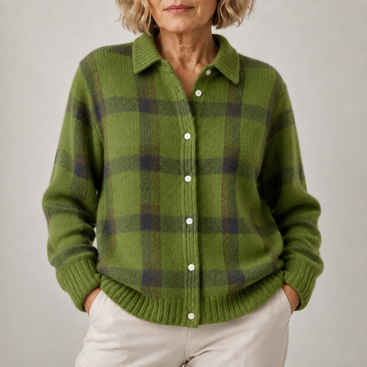 Edith | Womens Loose-Fit Plaid Long-Sleeve Shirt