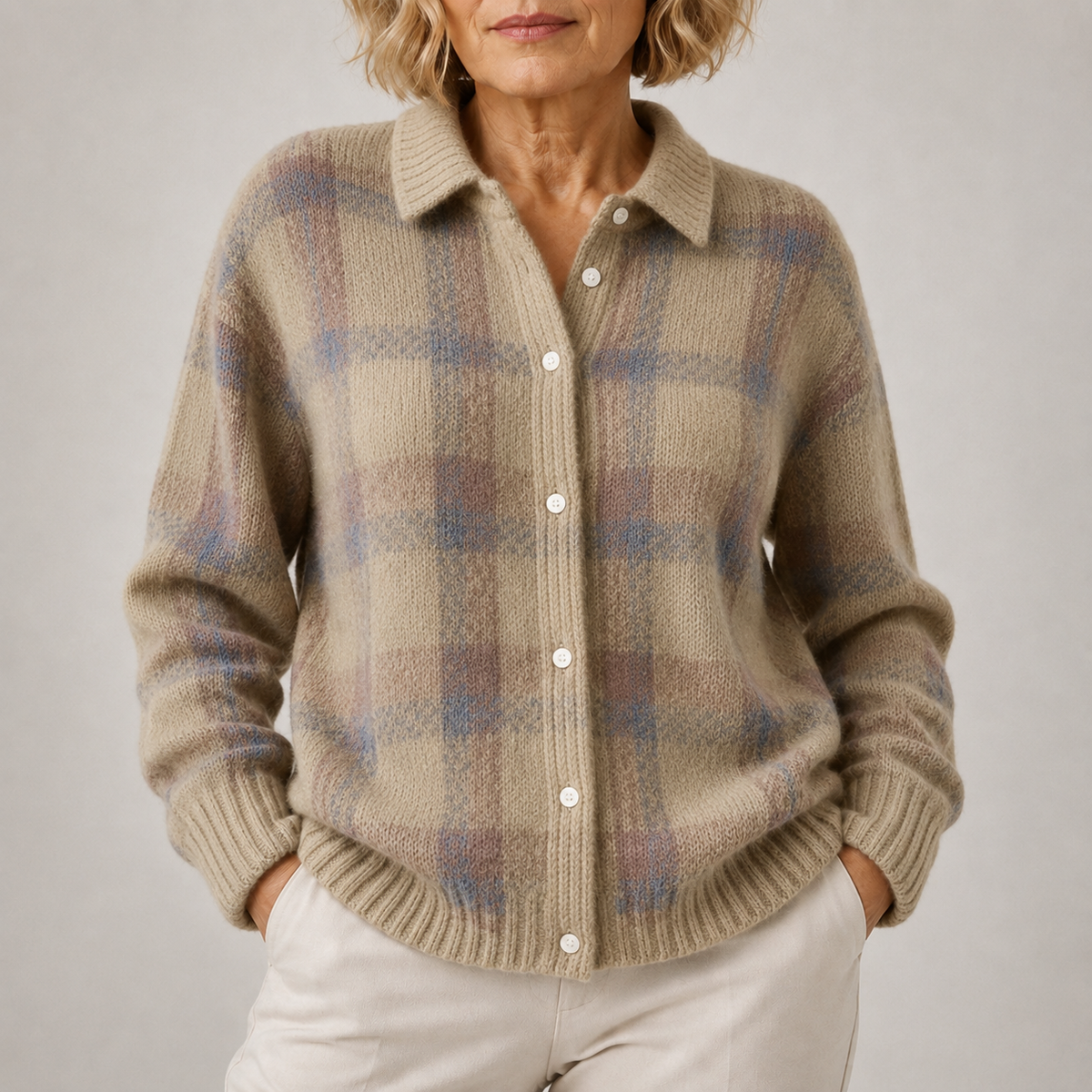 Edith | Womens Loose-Fit Plaid Long-Sleeve Shirt