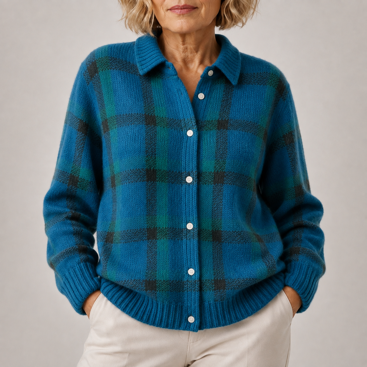 Edith | Womens Loose-Fit Plaid Long-Sleeve Shirt