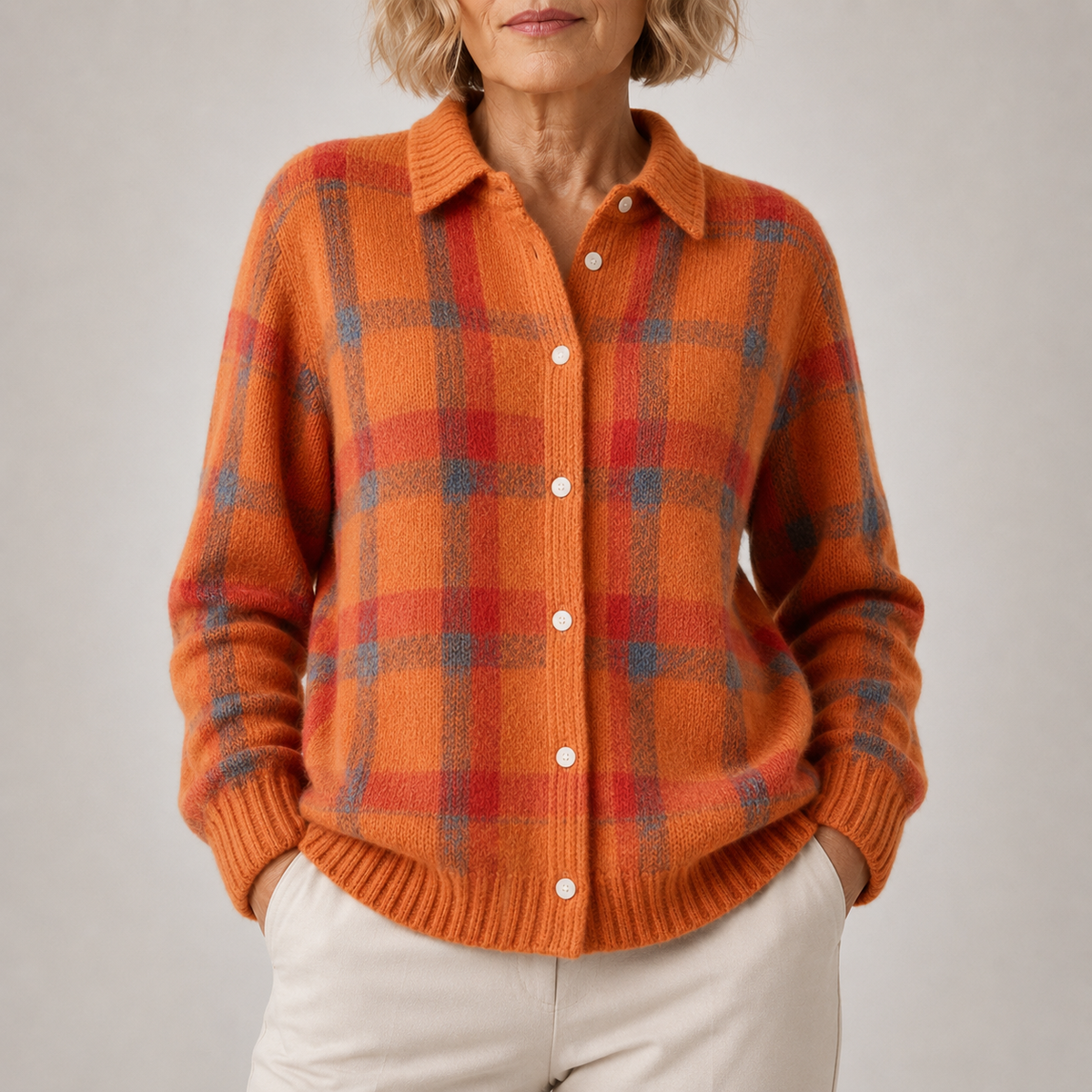 Edith | Womens Loose-Fit Plaid Long-Sleeve Shirt