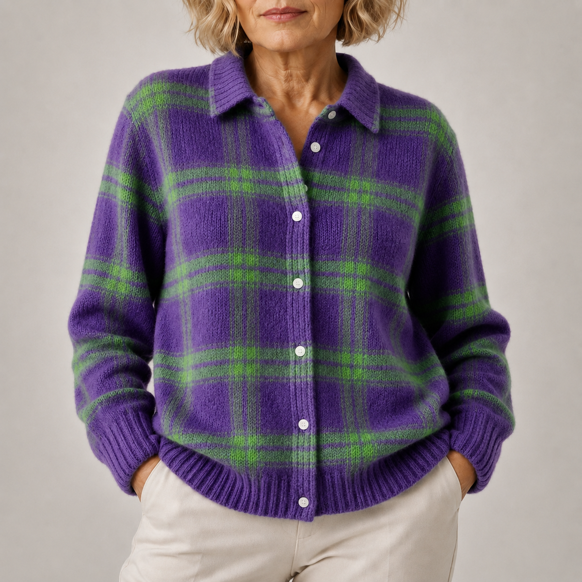 Edith | Womens Loose-Fit Plaid Long-Sleeve Shirt
