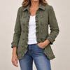 Kamberly Floral Utility Ruffled Trim Jacket