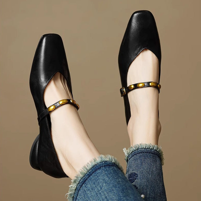 Zyra Genuine Leather Flats