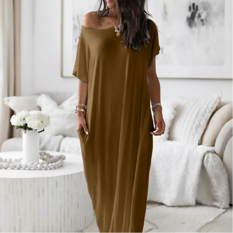 Oversized Off-Shoulder Casual Dress