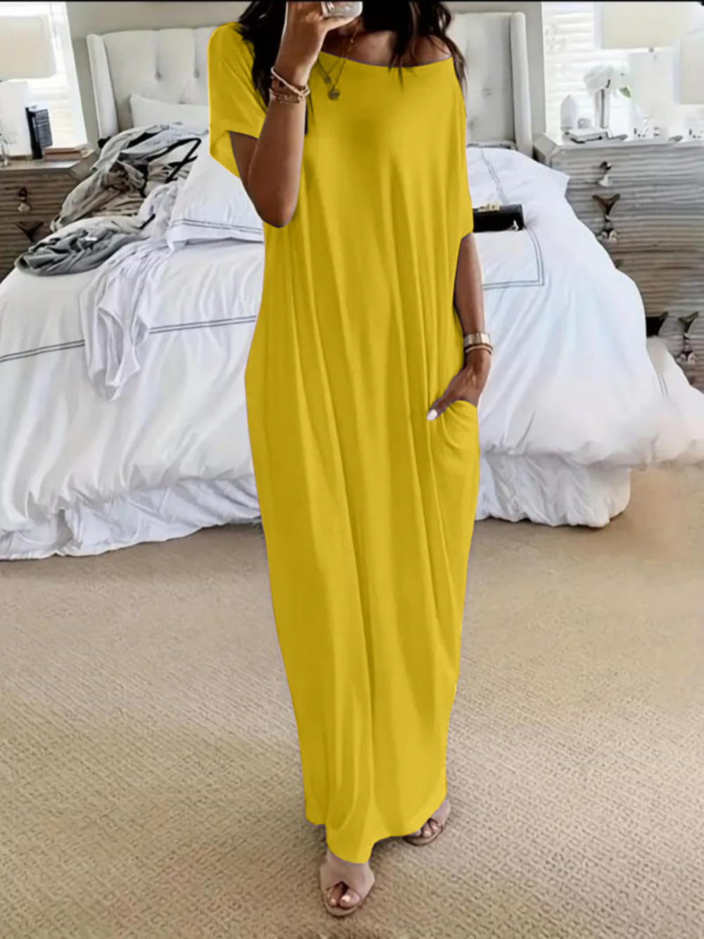 Oversized Off-Shoulder Casual Dress