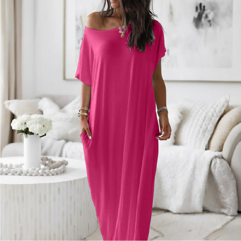 Oversized Off-Shoulder Casual Dress