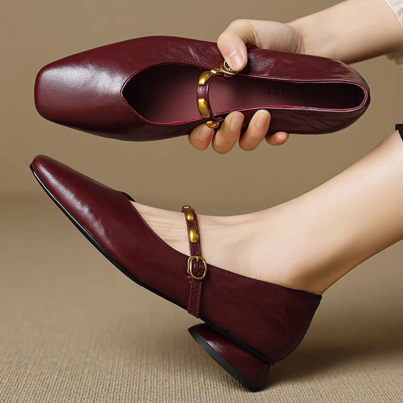 Zyra Genuine Leather Flats