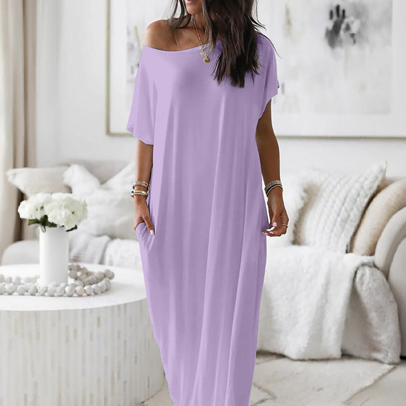 Oversized Off-Shoulder Casual Dress
