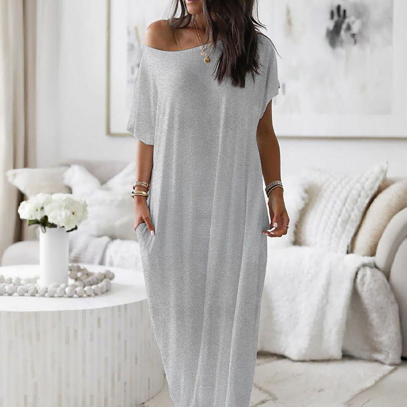 Oversized Off-Shoulder Casual Dress