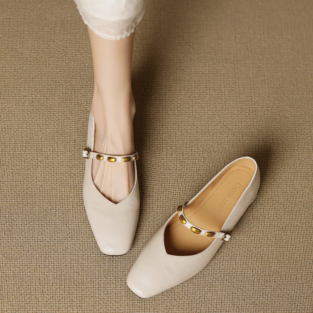 Zyra Genuine Leather Flats