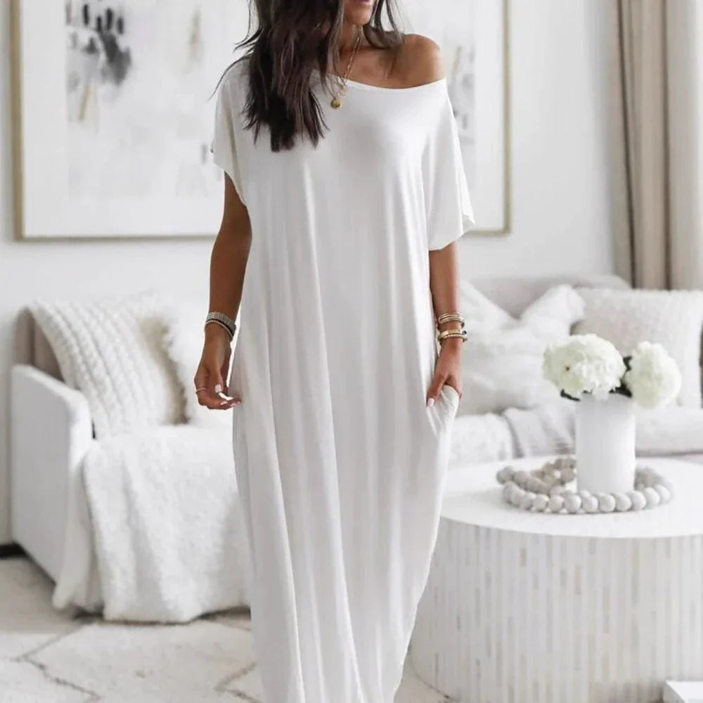 Oversized Off-Shoulder Casual Dress