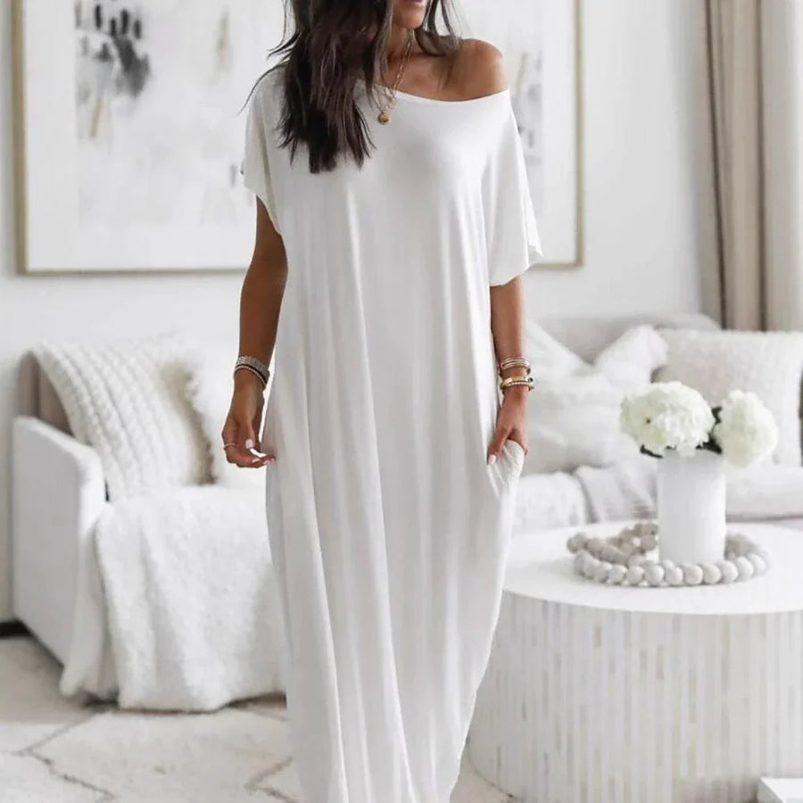 Oversized Off-Shoulder Casual Dress