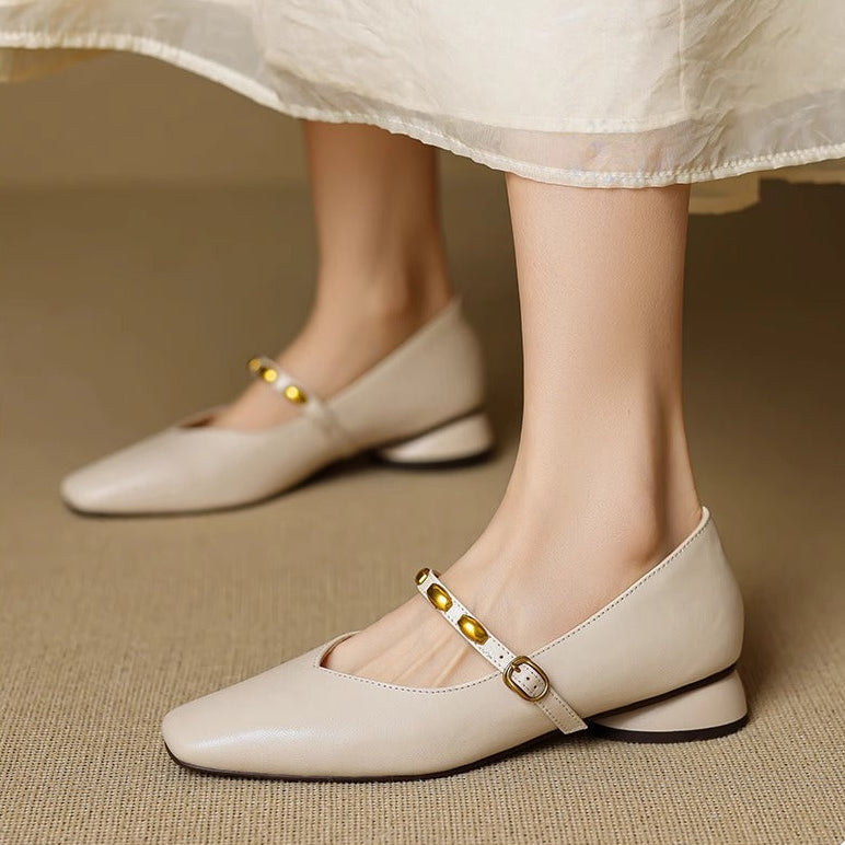 Zyra Genuine Leather Flats