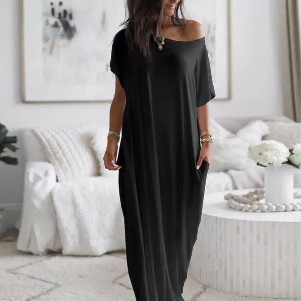 Oversized Off-Shoulder Casual Dress