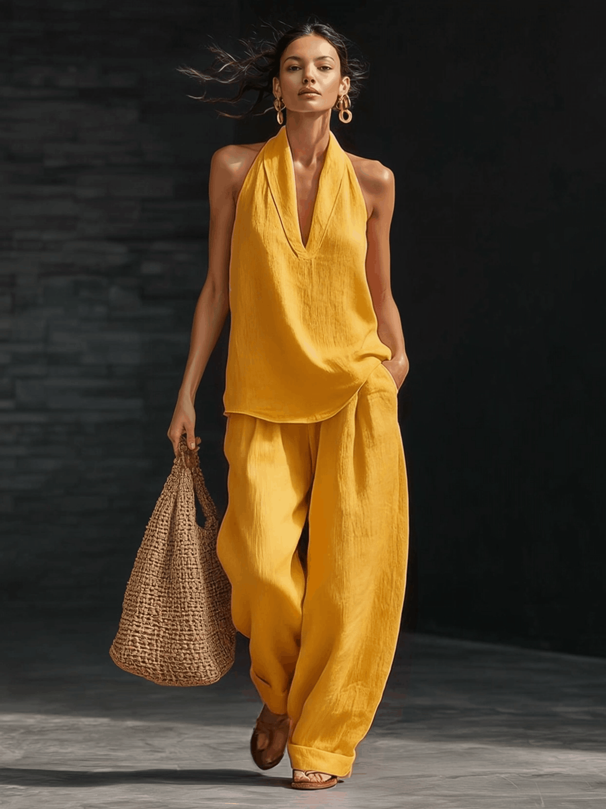 Ines Comfy Linen Two-Piece Set
