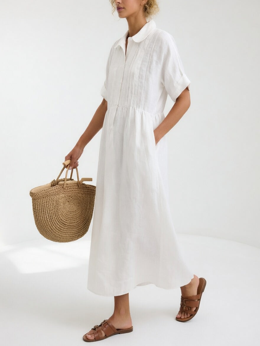 Lysandra — Long Cotton Shirt Dress