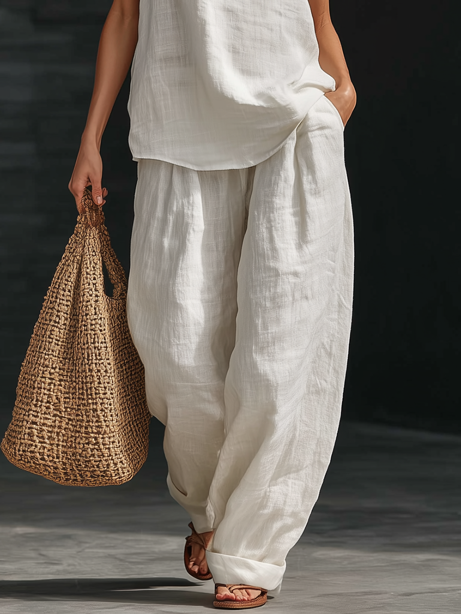 Ines Comfy Linen Two-Piece Set