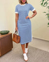 Striped Colorblock Midi T-Shirt Dress