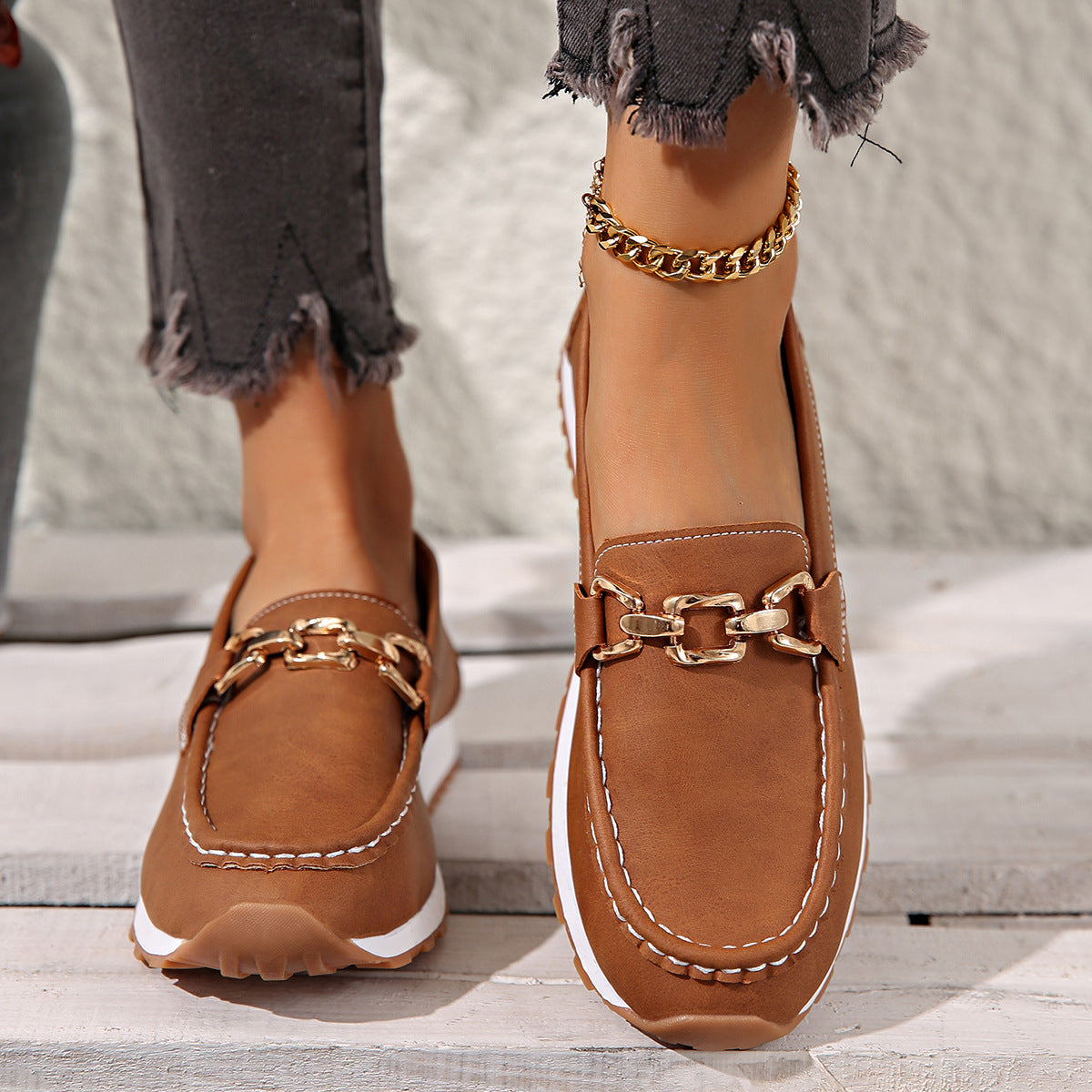 Chloe - Comfy Flat Buckle Loafers