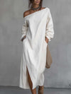 Loose-fitting One Shoulder Midi Dress