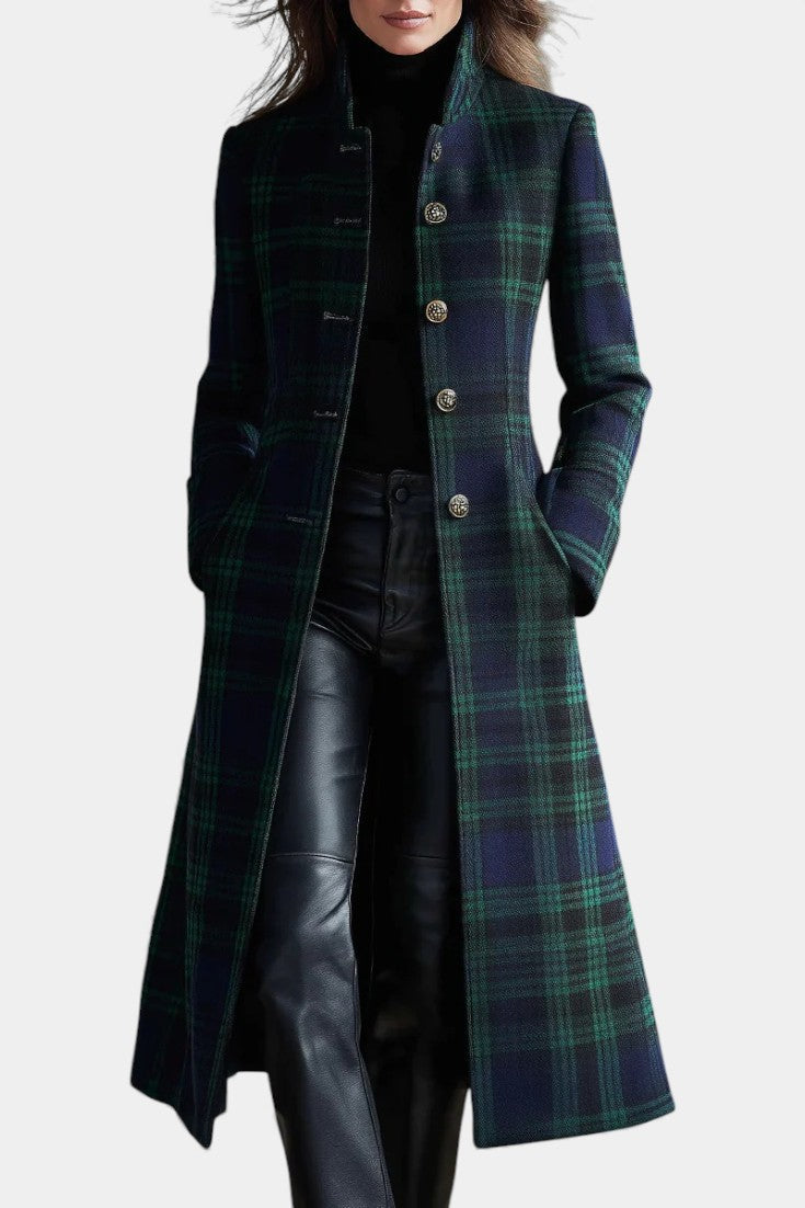 Glendine Elegant Plaid Coat