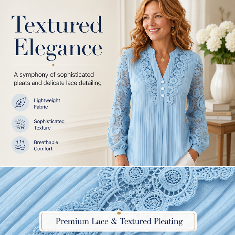 Women's Elegant V-Neck Long Sleeve Top